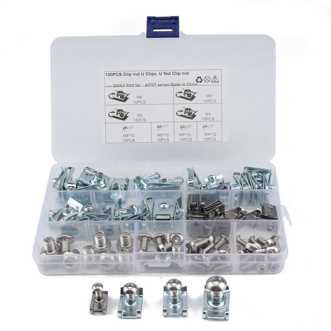 100 PCS B Nut Kit Spire Clips Zinc Speed Fasteners Lug Nuts