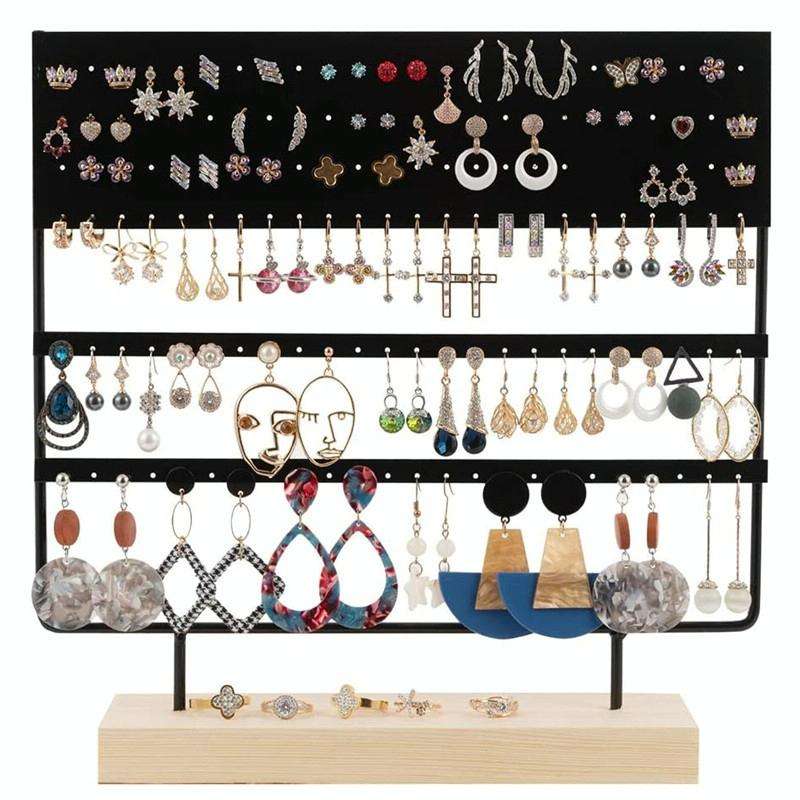 132 Hole Earrings Display Stand Jewelry Stand(Black)