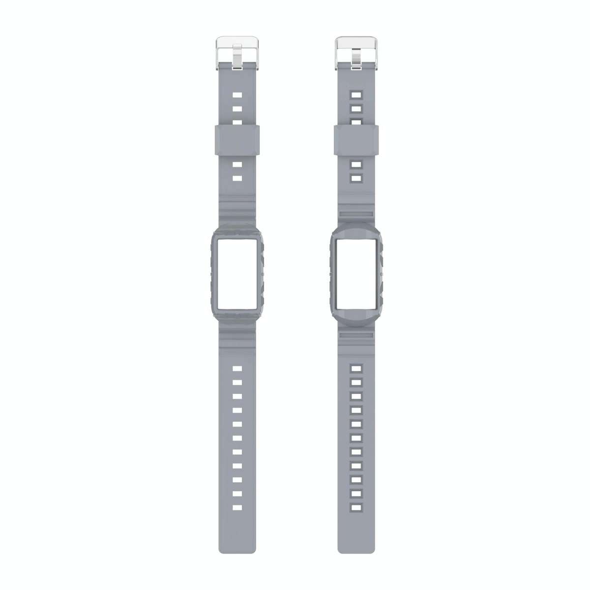 For Fitbit Charge 4 SE Silicone One Body Armor Watch Band(Gray)