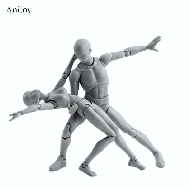 Figuarts Body Body-Chan Body-Kun Grey Color Ver Black PVC Action Figure Collectible Model Toy(Mal...