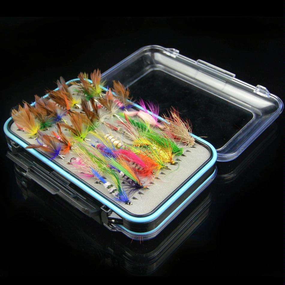64 PCS / Set Outdoor Fishing Tackle Box Fly Hook Bait