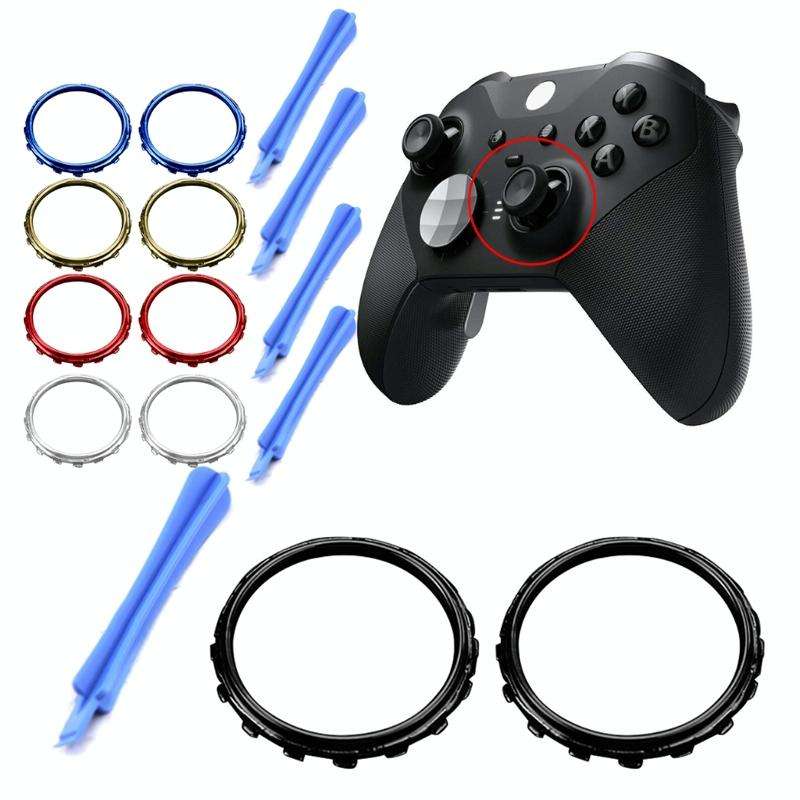 For Xbox One Elite 5pairs 3D Replacement Ring + Screwdriver Handle Accessories, Colour:Silver Pla...