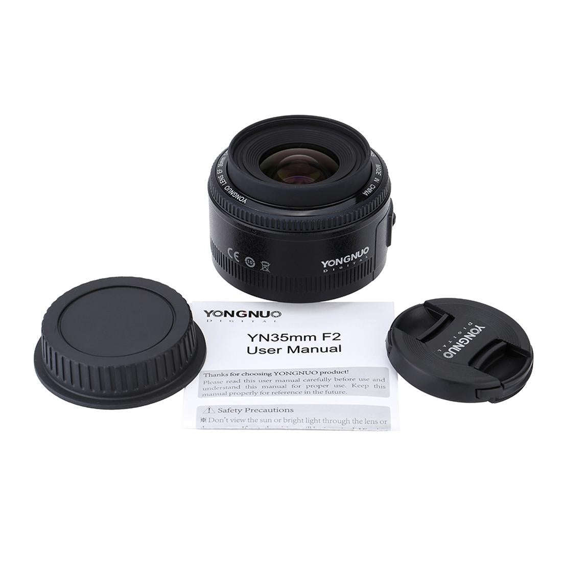 YONGNUO YN35MM F2N 1:2 AF/MF Wide-Angle Fixed/Prime Auto Focus Lens for Nikon DSLR Cameras(Black)