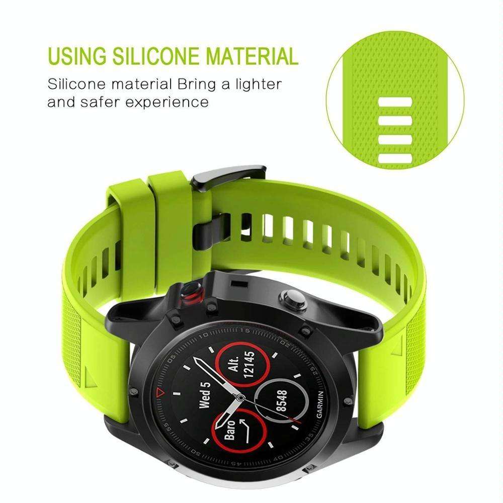 For Garmin Fenix 6S 20mm Silicone Watch Band(Peppermint Green)