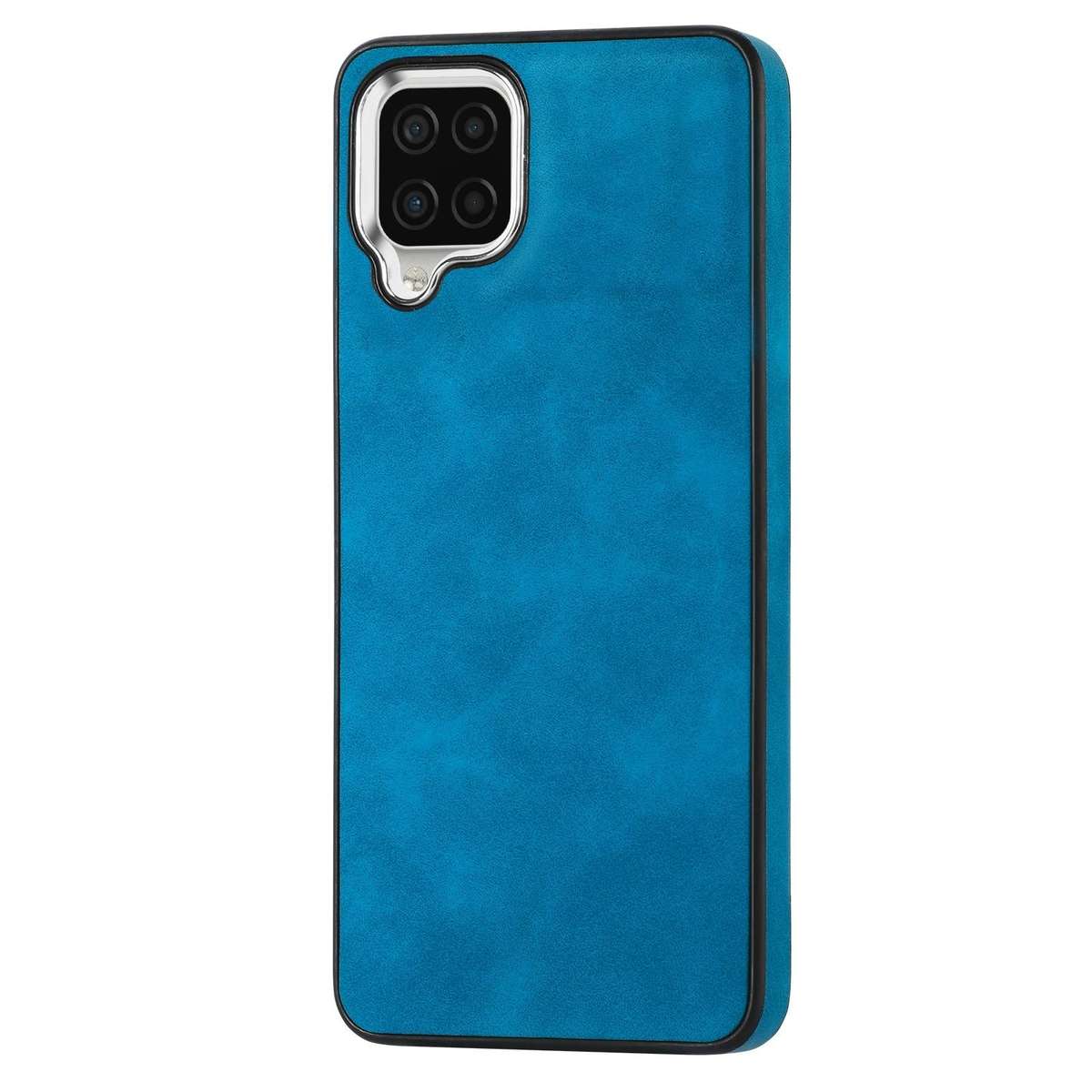 For Samsung Galaxy A22 4G Skin-Feel Electroplating TPU Shockproof Phone Case(Blue)