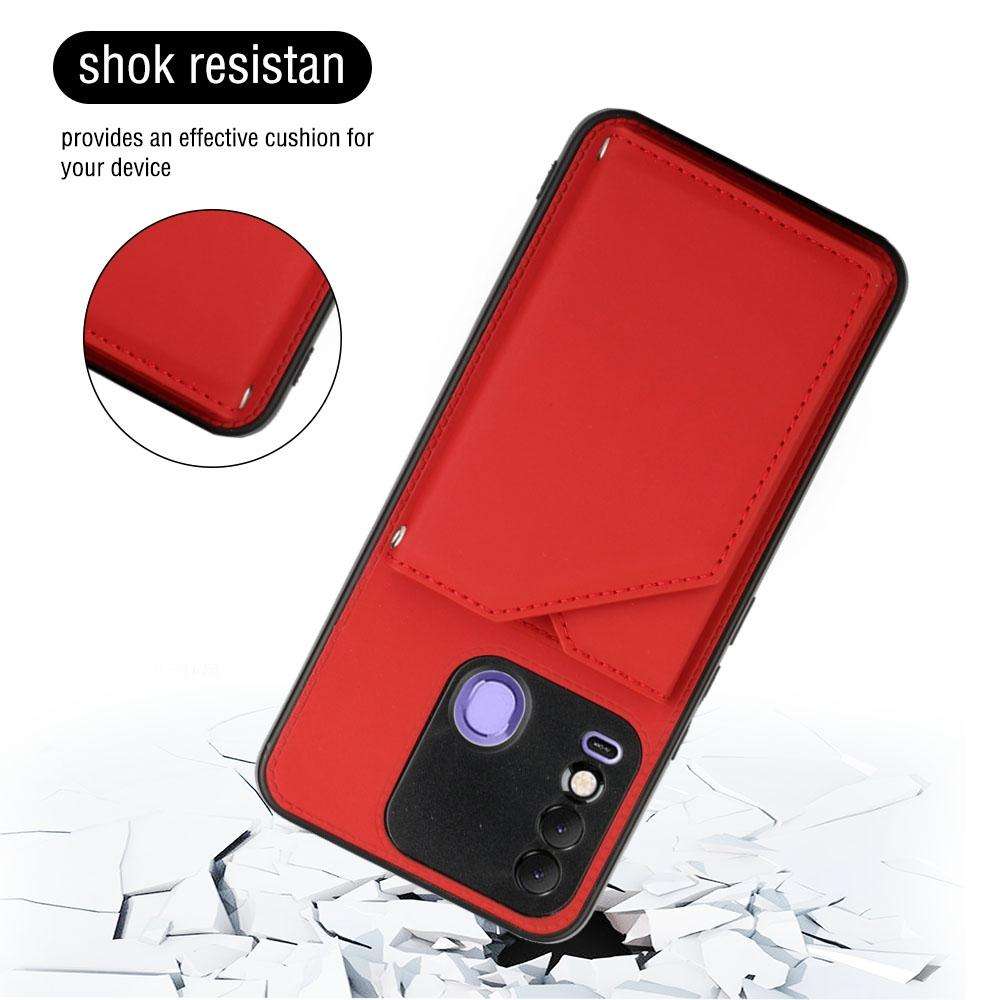 For Tecno Spark 8 Skin Feel PU + TPU + PC Phone Case(Red)