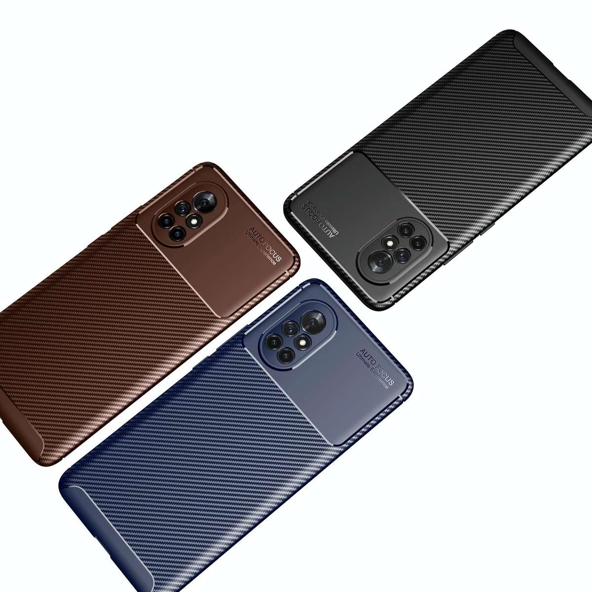 For Huawei nova 8 5G Carbon Fiber Texture Shockproof TPU Case(Blue)