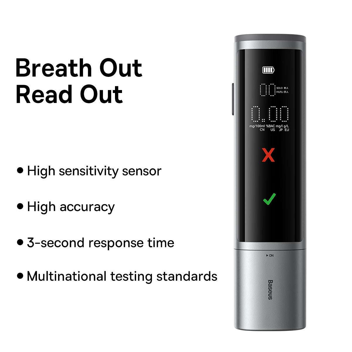 Baseus SafeJourney Pro Series Breathalyzer(Space Grey)