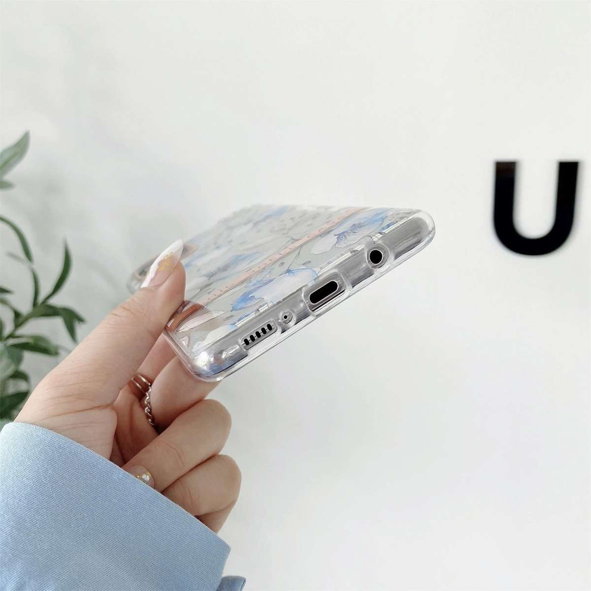 For Samsung Galaxy A54 5G High Translucent Electroplating Flower Pattern TPU + PC Phone Case(Hibi...