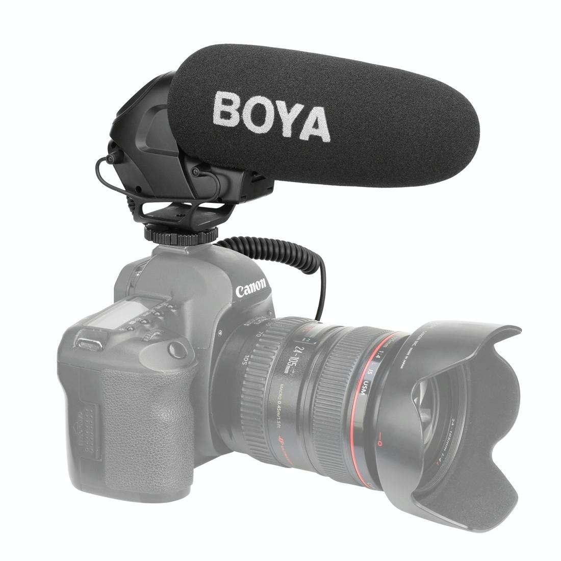BOYA BY-BM3030 Shotgun Super-cardioid Condenser Broadcast Microphone with Windshield for Canon / ...