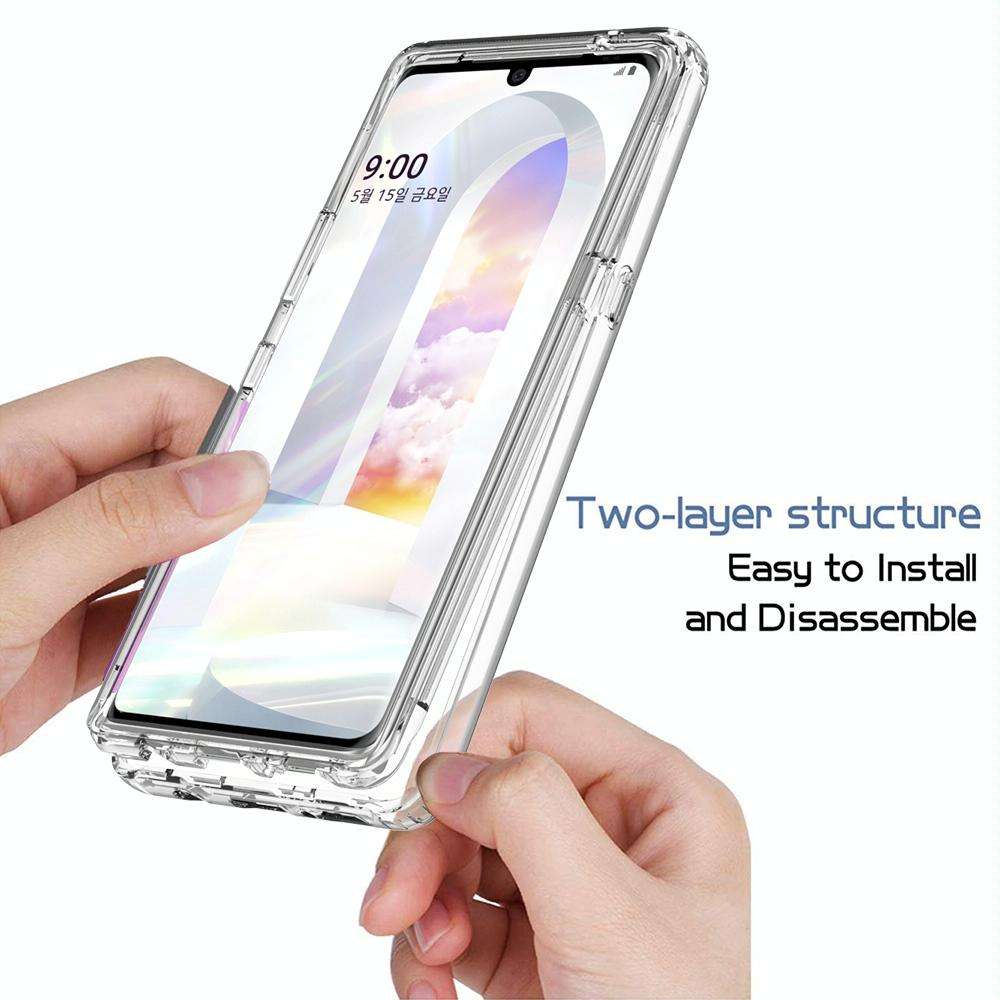 For LG Velvet Shockproof High Transparency Two-color Gradual Change PC+TPU Candy Colors Phone Pro...