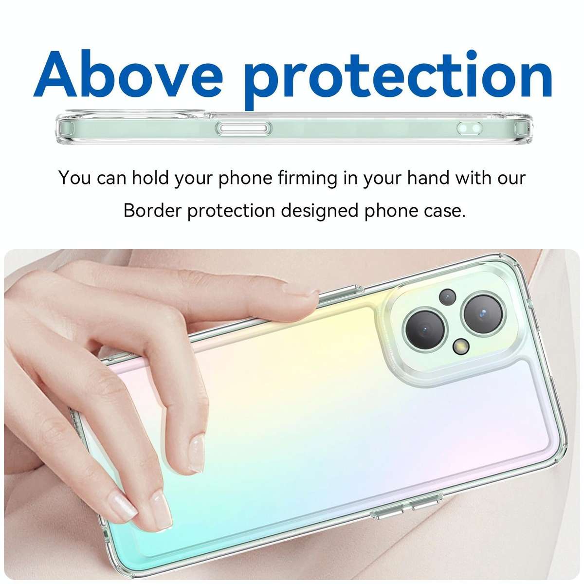 For OPPO Reno 7Z 5G Colorful Series Acrylic + TPU Phone Case(Transparent)