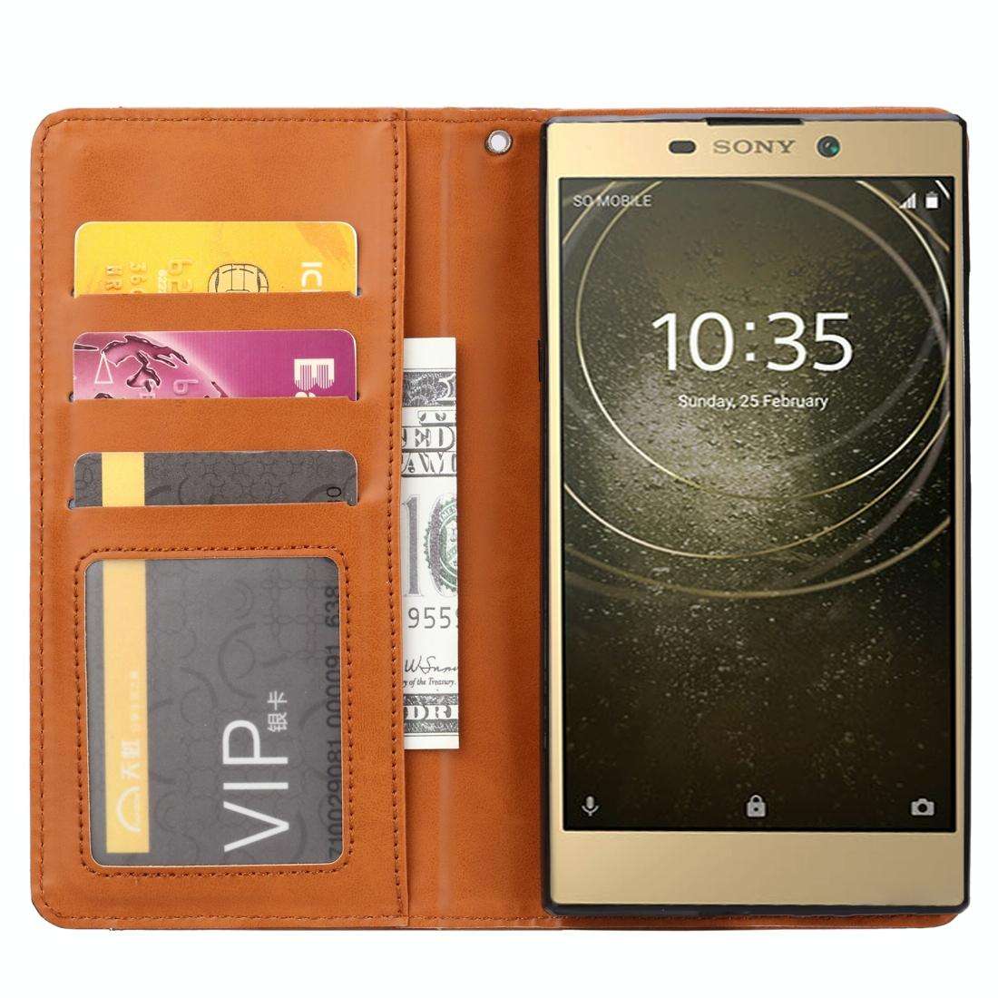 Knead Skin Texture Horizontal Flip Leather Case for Sony Xperia L2, with Photo Frame & Holder & C...