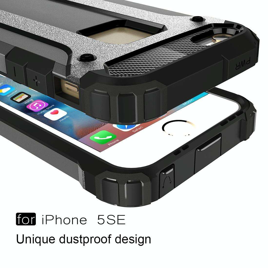 Tough Armor TPU + PC Combination Case for iPhone SE & 5 & 5s(Grey)