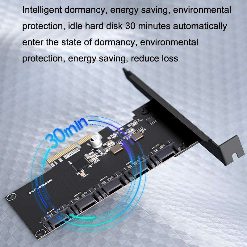 PCIE X1 To 10 Ports SATA3.0 Rotary Card Computer Desktop Solid State Hard Disk
