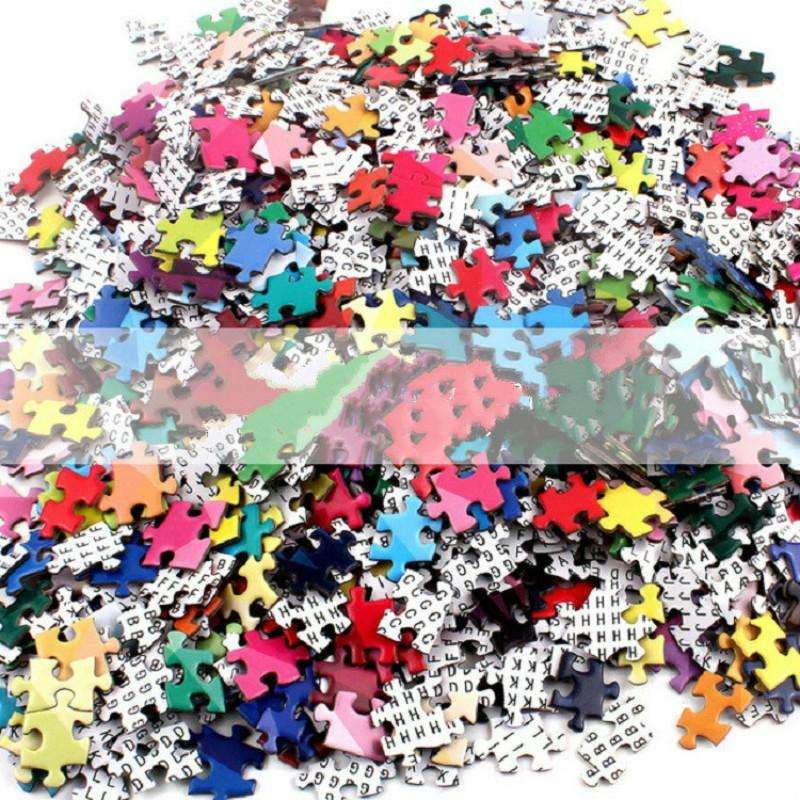 Round Puzzle Cartoon Plane Puzzle Jigsaw Toy 1000 PCS(Moon)