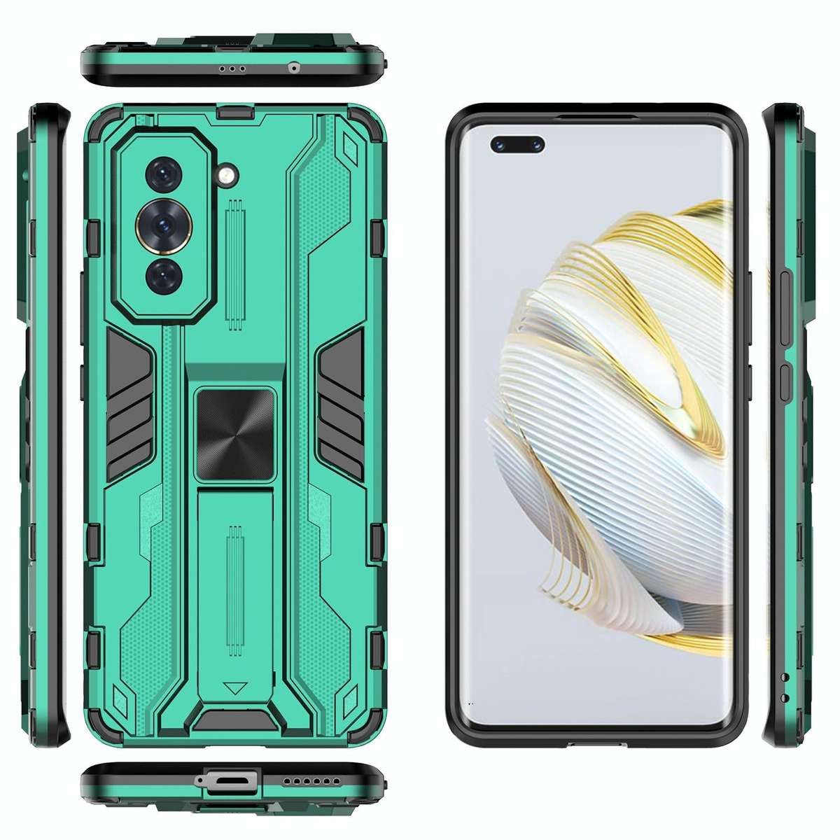 For Huawei Nova 10 Pro 4G Supersonic PC + TPU Shock-proof Protective Phone Case with Holder(Green)