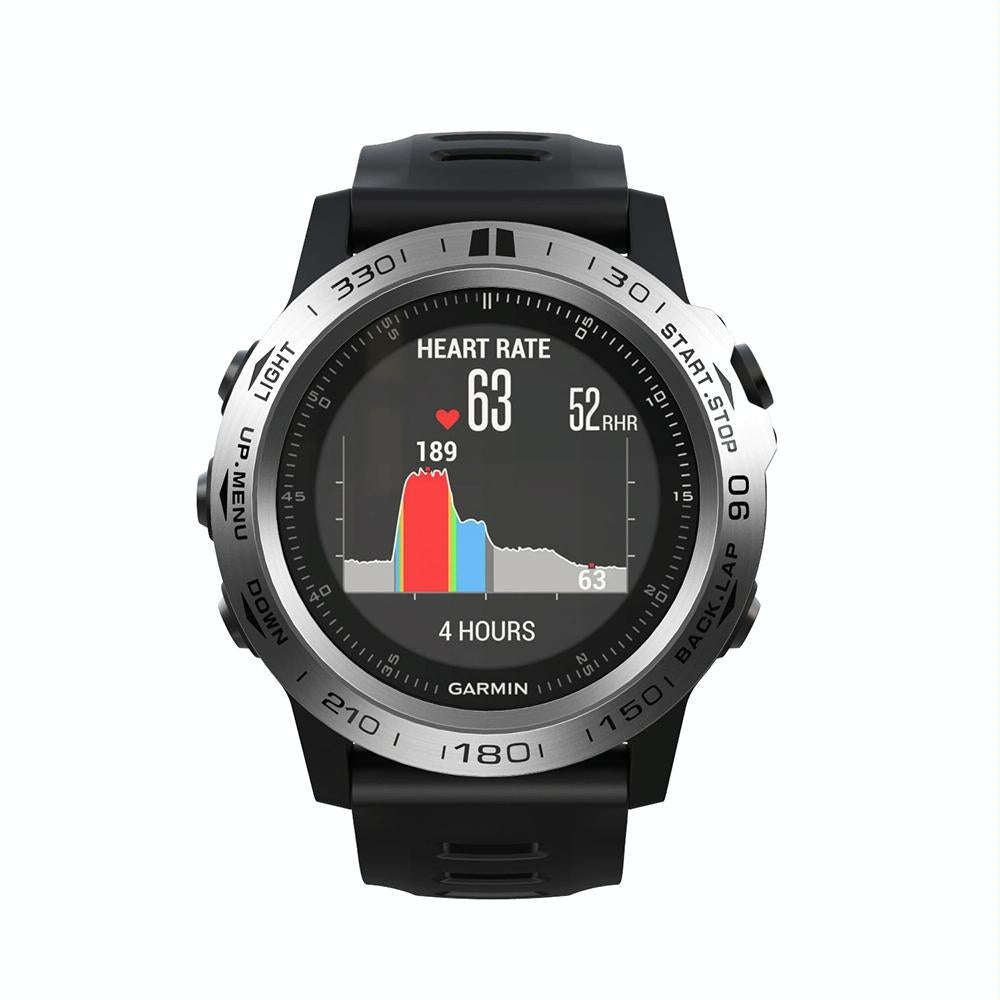 For Garmin Fenix 3/3 HR Smart Watch Steel Bezel Ring, B Version(Silver Ring Black Letter)