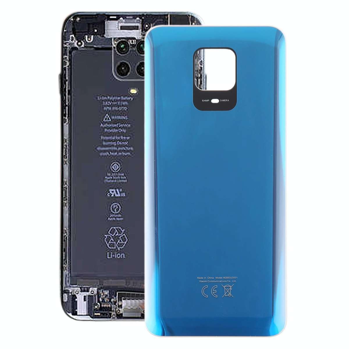 For Xiaomi Redmi Note 9S OEM Glass Battery Back Cover(Blue)