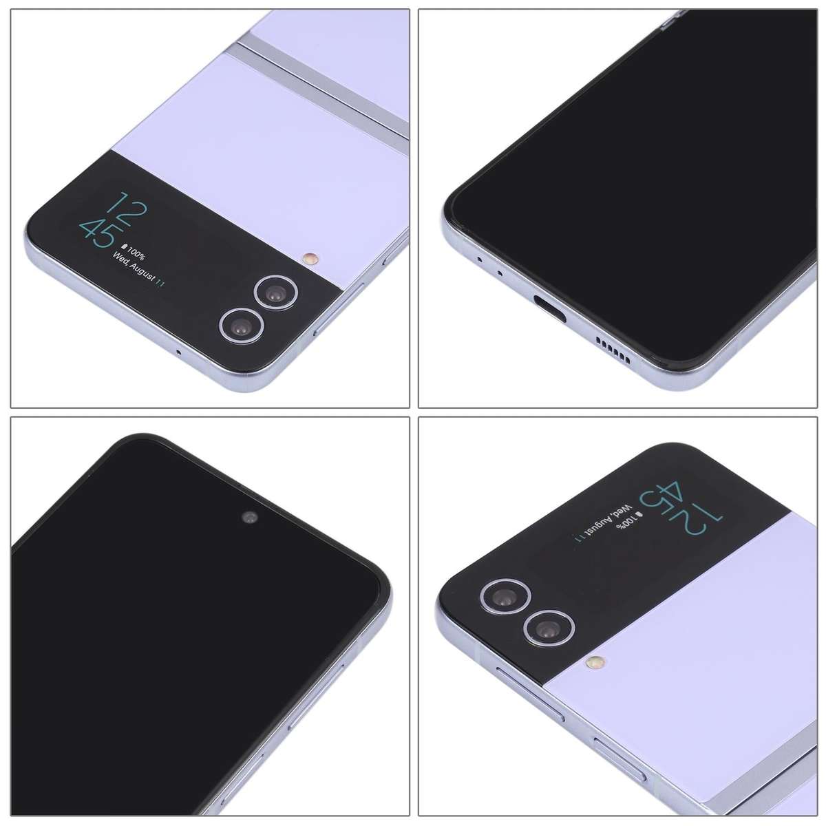 For Samsung Galaxy Z Flip4 Black Screen Non-Working Fake Dummy Display Model (Purple)