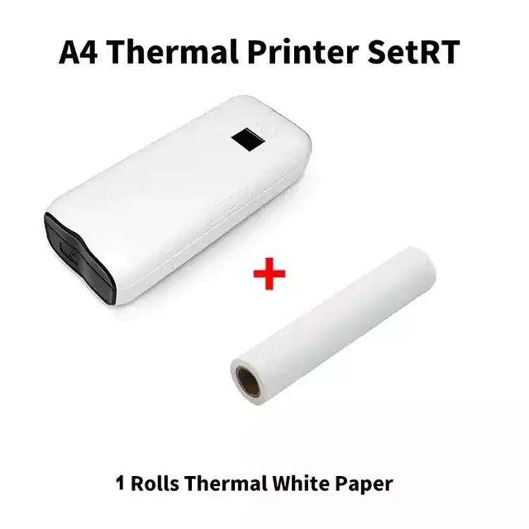 A4 Inkless Printer Home Mini Mobile Phone Bluetooth Job Thermal Printer With 50pcs Paper