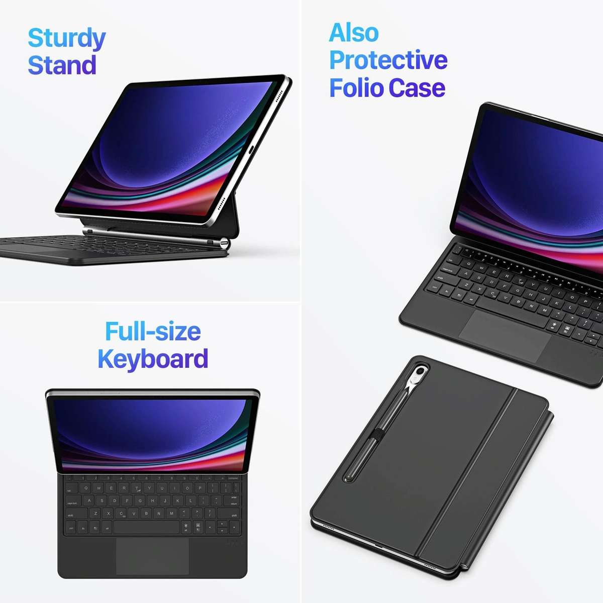 For Samsung Galaxy Tab S9 / S8 / S7 DUX DUCIS MK Series Floating Magnetic Keyboard Tablet Leather...