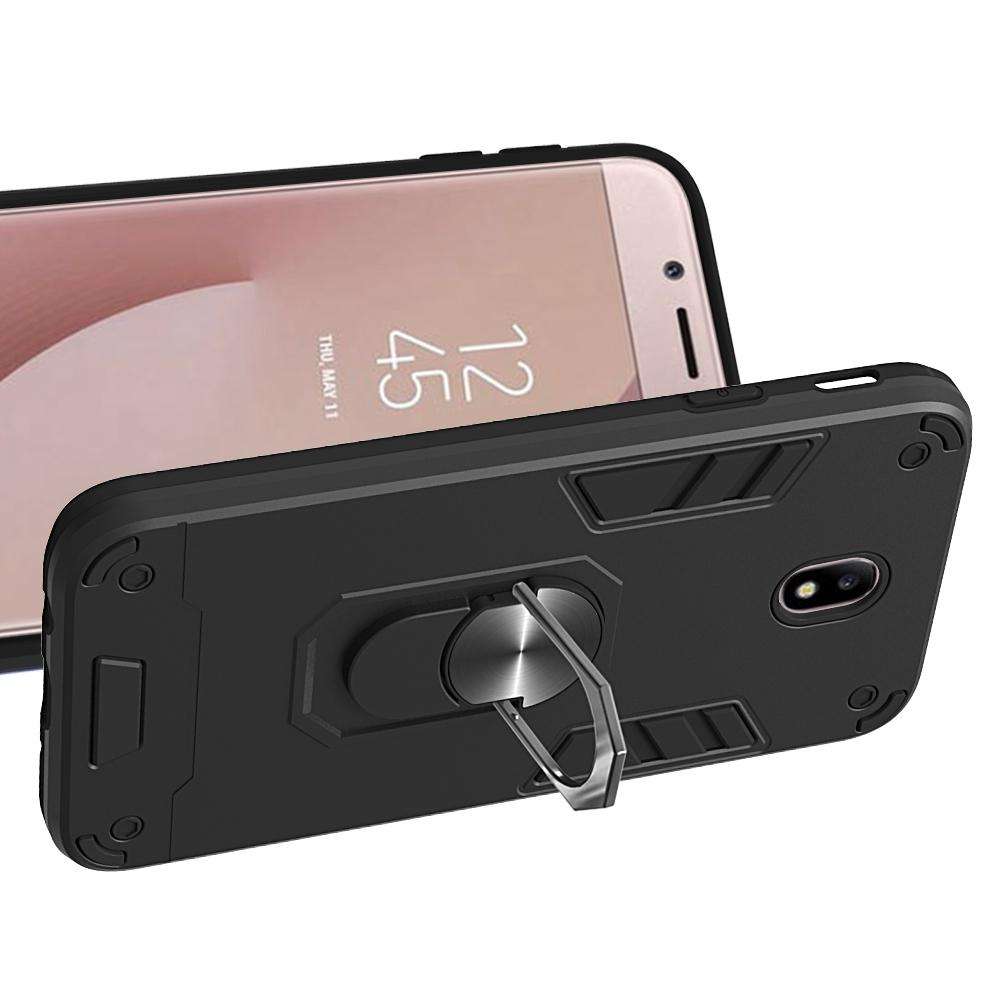 For Samsung Galaxy J7 Pro / J730 2 in 1 Armour Series PC + TPU Protective Case with Ring Holder(B...