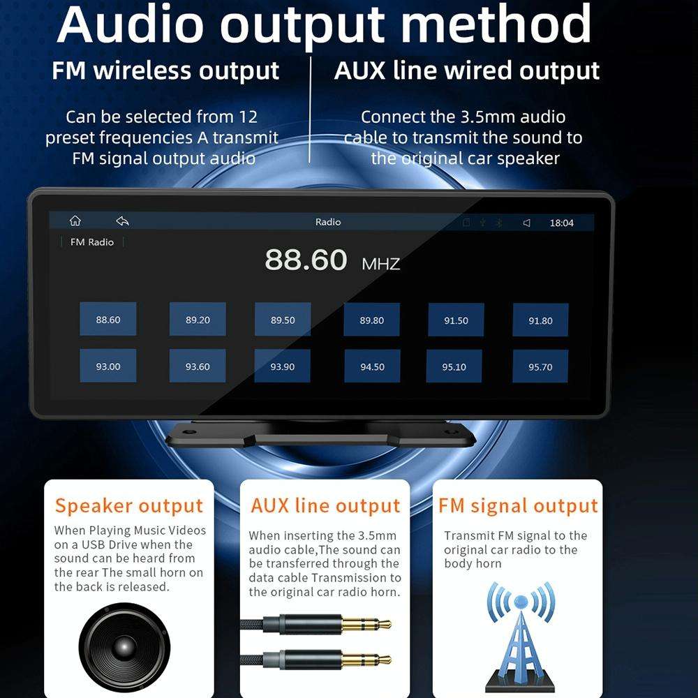 B5303 10.26 inch Portable Car MP5 Player Support CarPlay / Android Auto(Black)