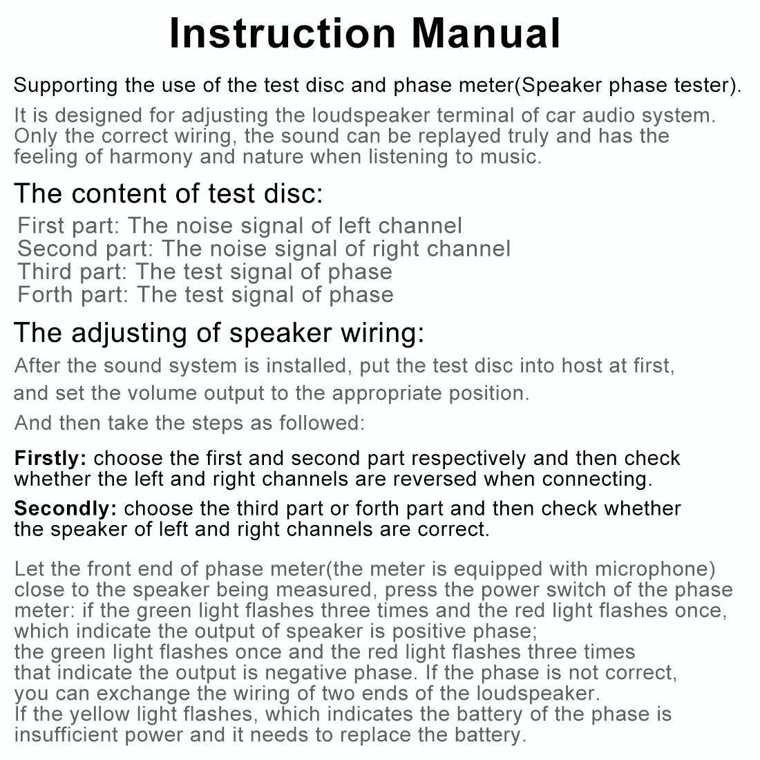 FH-168 Car Audio Speaker Polarity Tester Phase Meter