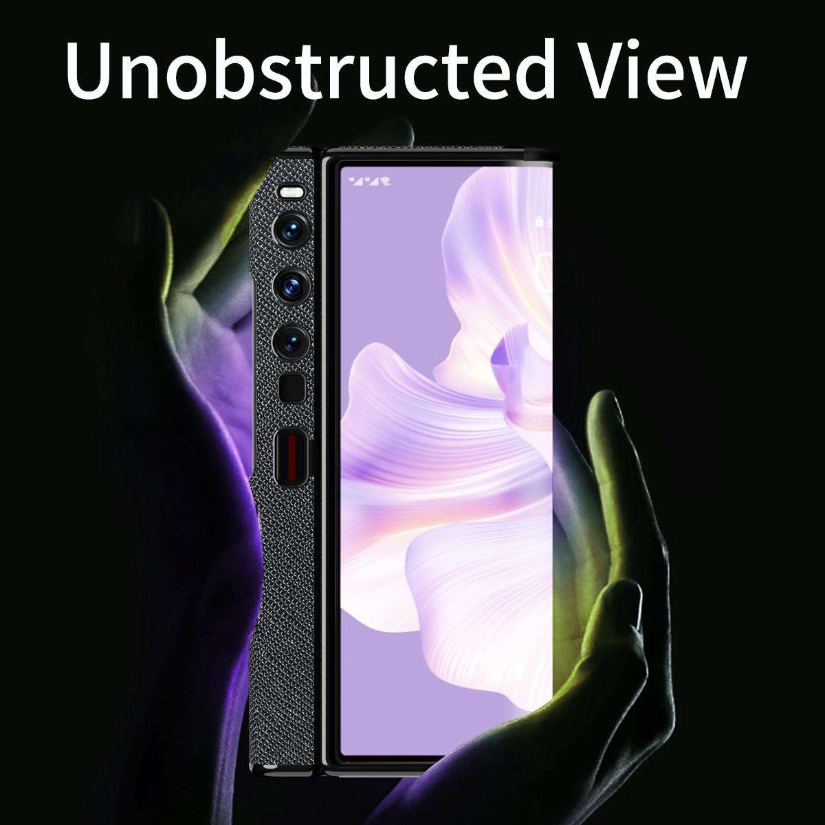 For Huawei Mate Xs 2 Ultra-thin Frame Paste Leather Shockproof Phone Case(Black)