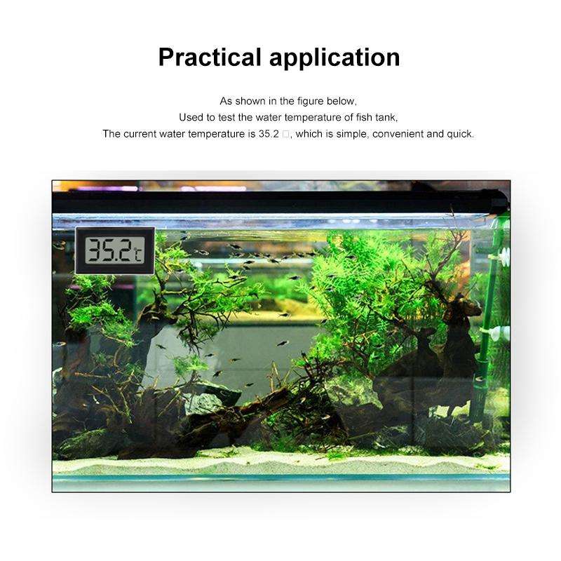 Mini LCD Digital Thermometer for Fridge Freezer, Insert Size 46mm x 26.6mm, Cable Length 1m(Black)