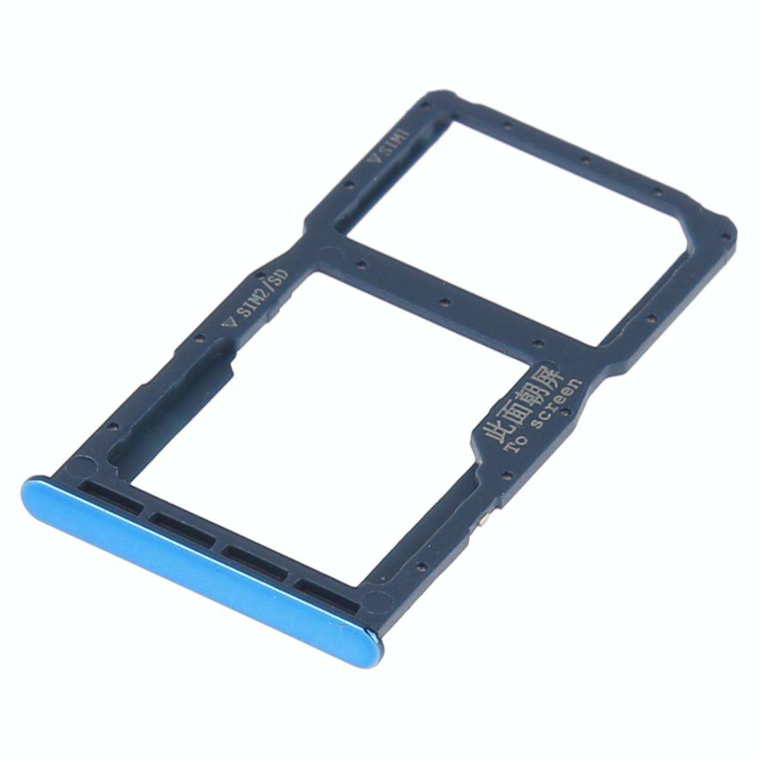 SIM Card Tray +  SIM Card Tray / Micro SD Card for Huawei P30 Lite(Blue)