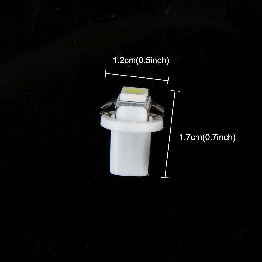 10 PCS 0.5W B8.5 Wedge Instrument Panel LED Light Dashboard Gauge Cluster Indicator Lamp Bulb (Wh...