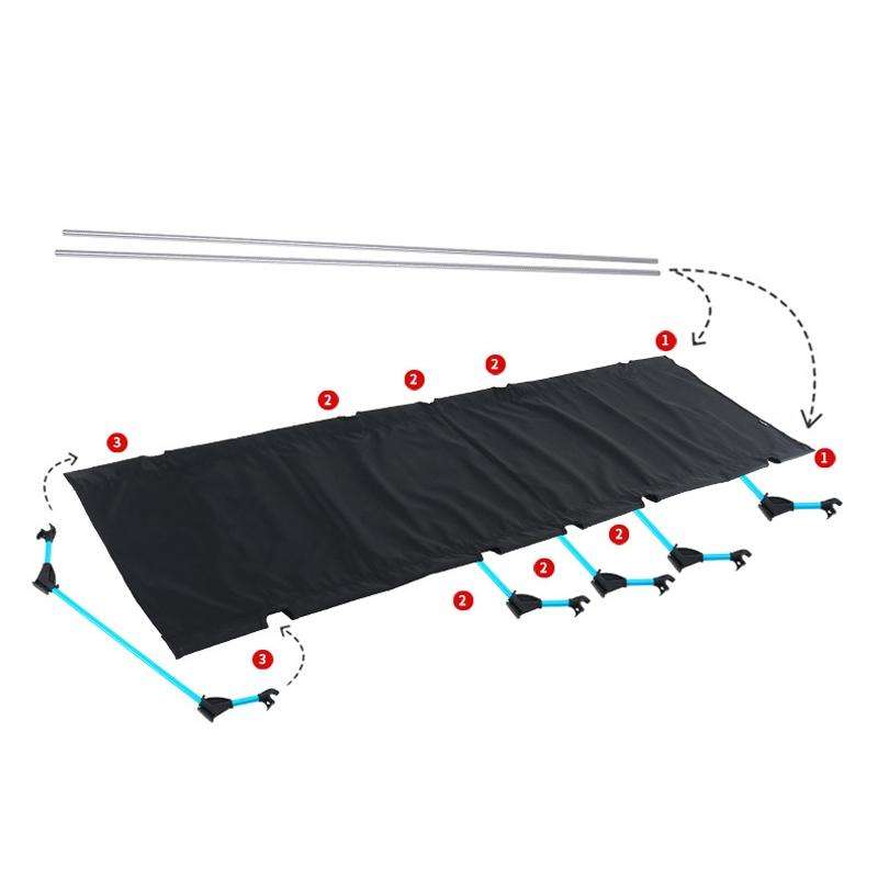 CLS Outdoor Lightweight Folding Bed Camping Simple Leisure Bed(Gray)