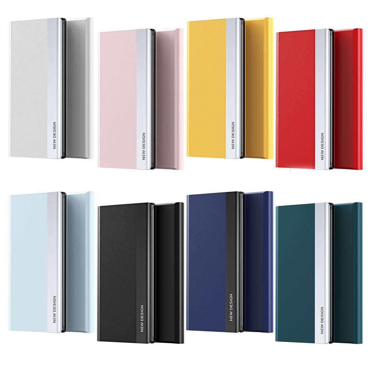 For Samsung Galaxy A53 5G Side Electroplated Magnetic Flip Leather Case with Holder(Dark Blue)