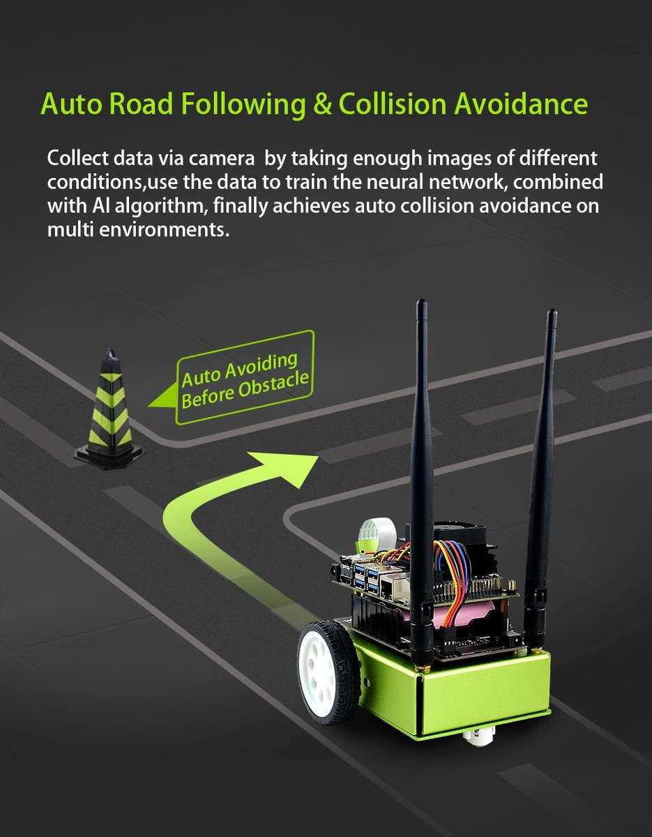 Waveshare JetBot AI Kit, AI Robot Based on Jetson Nano