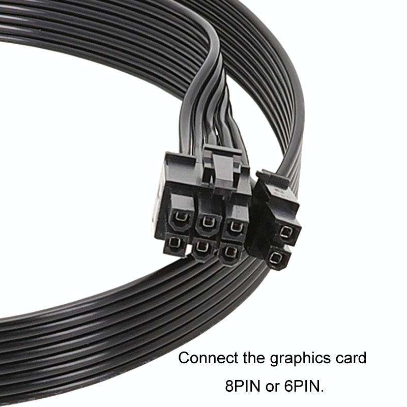 60cm For Corsair 18AWG Flat Cable Power Module Cable Graphics Card Module Cable 8Pin To 8Pin 6+2(...