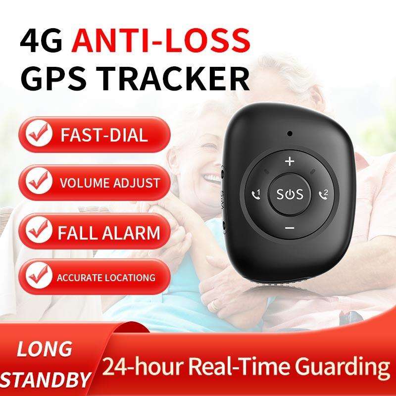 RF-V50 IP67 Waterproof 4G LTE 3G 2G GSM Elderly SOS Button Emergency Alarm GPS Tracker(Black)