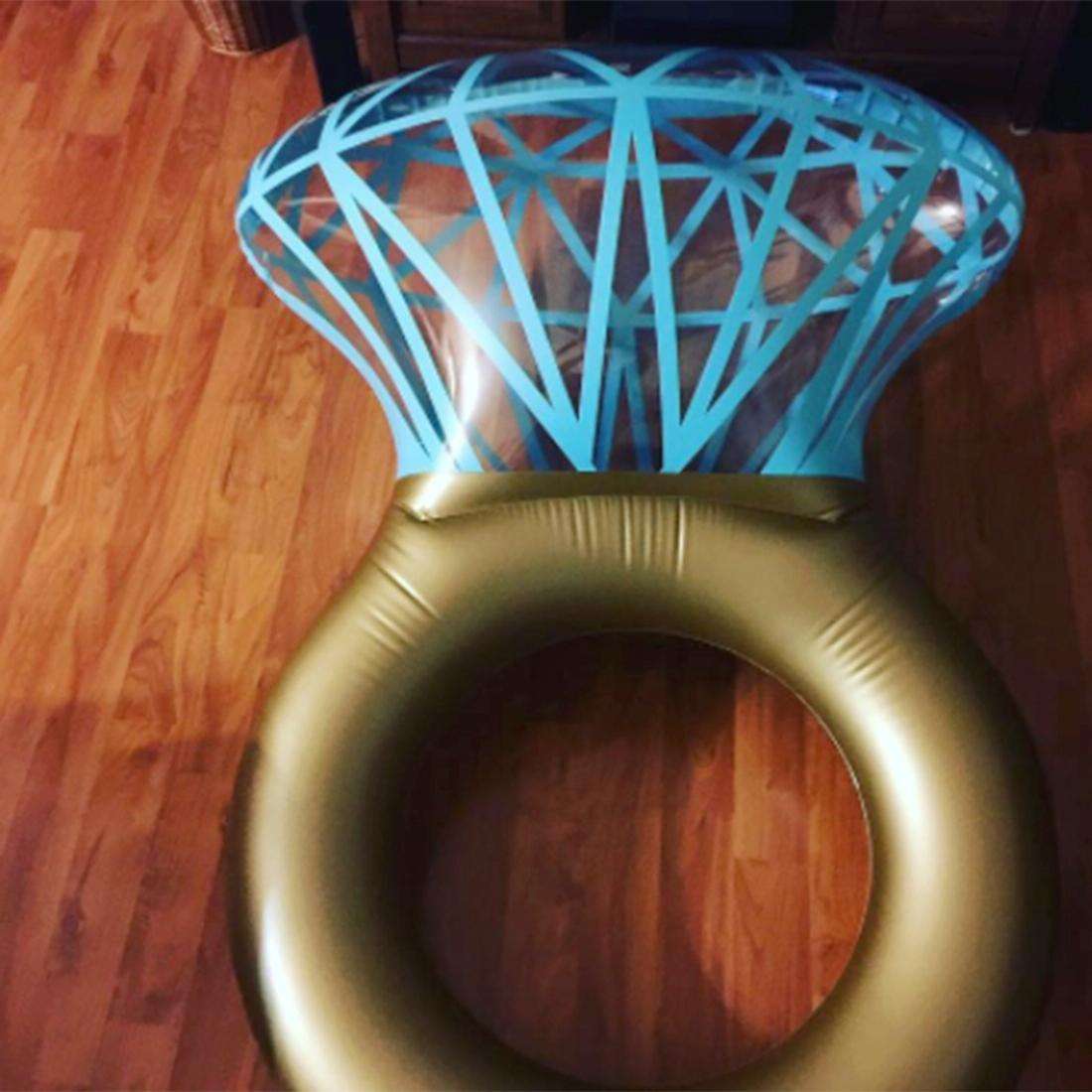 Water Fun Inflatable Diamond Ring Shaped Pool Lounge Swimming Ring Floating Raft Floats, Size: 14...