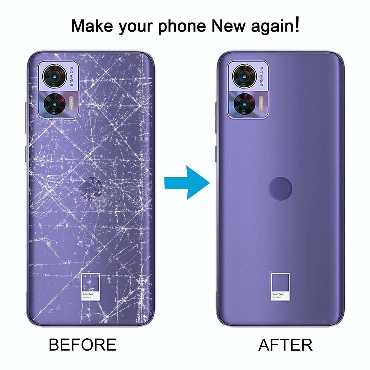 For Motorola Edge 30 Neo Original Battery Back Cover(Blue)