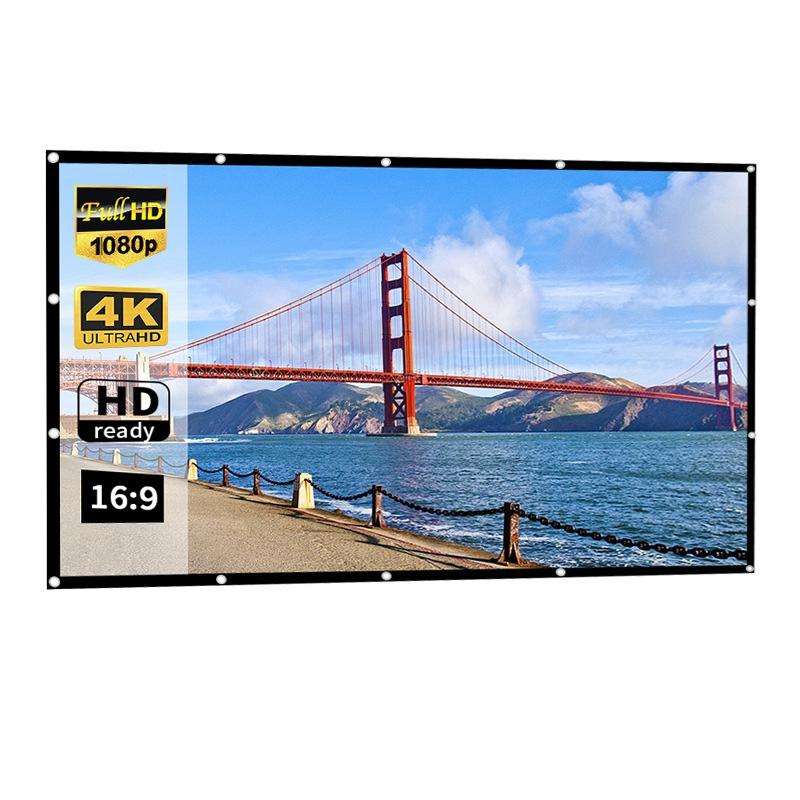 Simple Folding Thin Polyester Projector Film Curtain, Size:100 inch (16:9) Projection Area: 221x1...