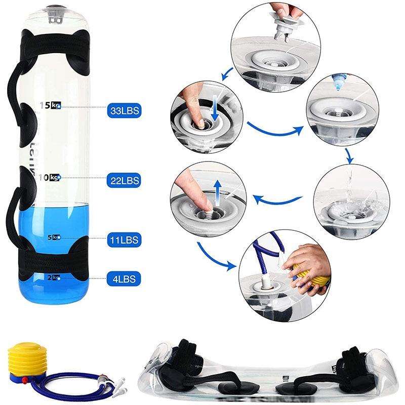 Weight-Bearing Fitness Water Bag Adjustable Water Power Bag Portable Water Injection Weightliftin...