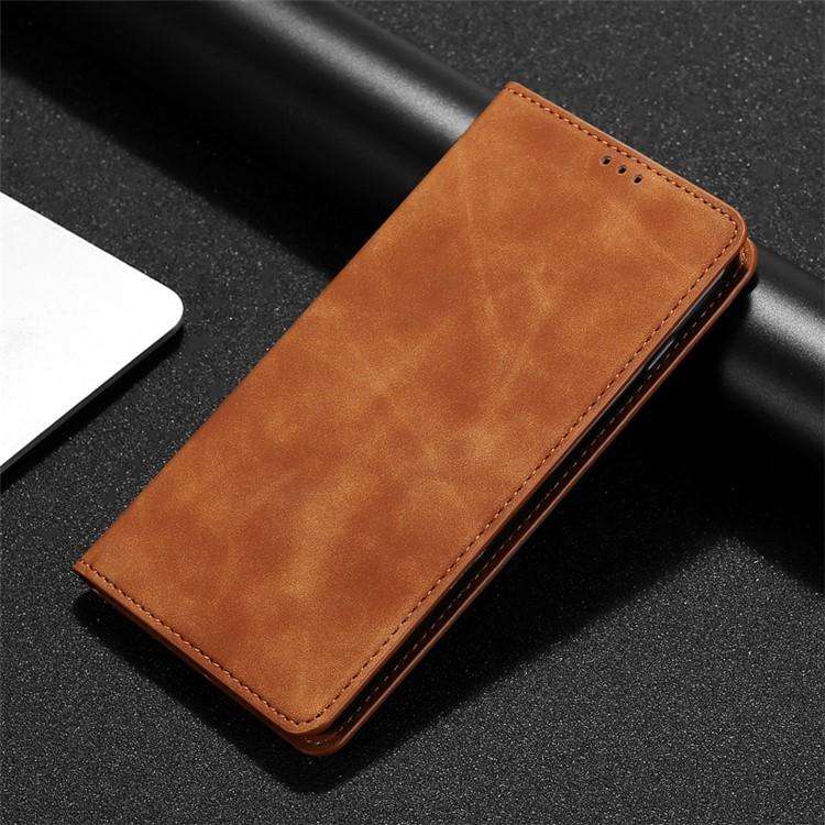 For Huawei nova 12i 4G Skin Feel Magnetic Leather Phone Case(Light Brown)