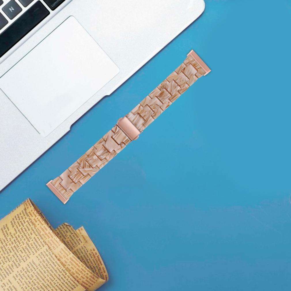 For Fitbit Versa 4 / Sense 2 Universal Resin Watch Band(Silk White)