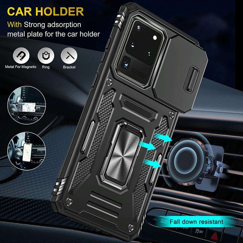 For Samsung Galaxy S20 Ultra Armor PC + TPU Camera Shield Phone Case(Black)