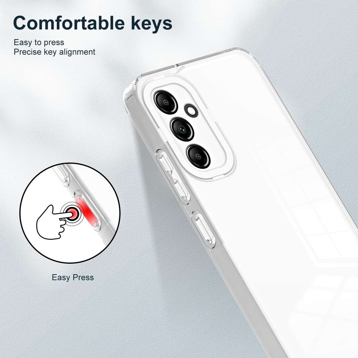 For Samsung Galaxy S23 FE 5G 3 in 1 Clear TPU Color PC Frame Phone Case(White)
