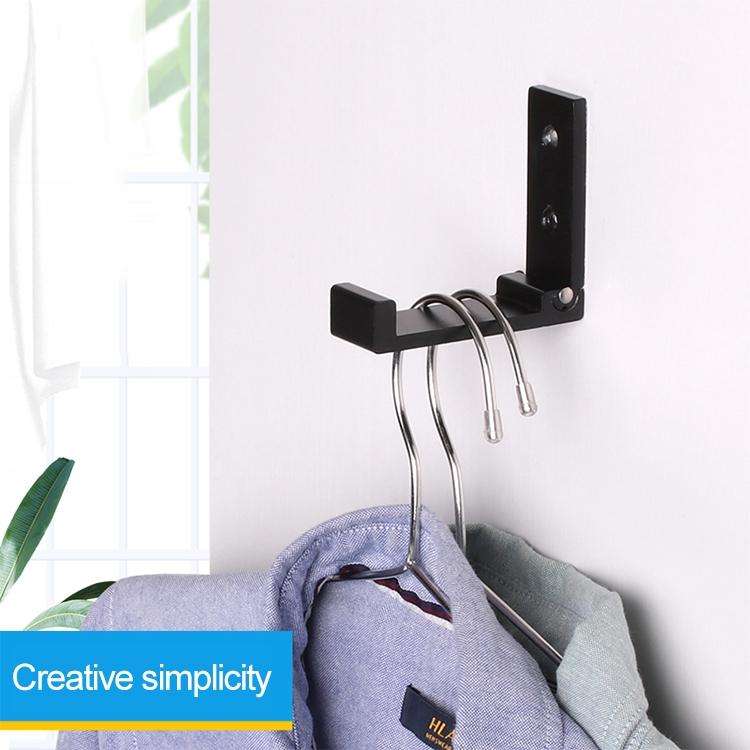 Collapsible Clothes Hanger Robe Hook Decorative Bathroom Wall Mounted Hooks(Black Hook (Send Screw))