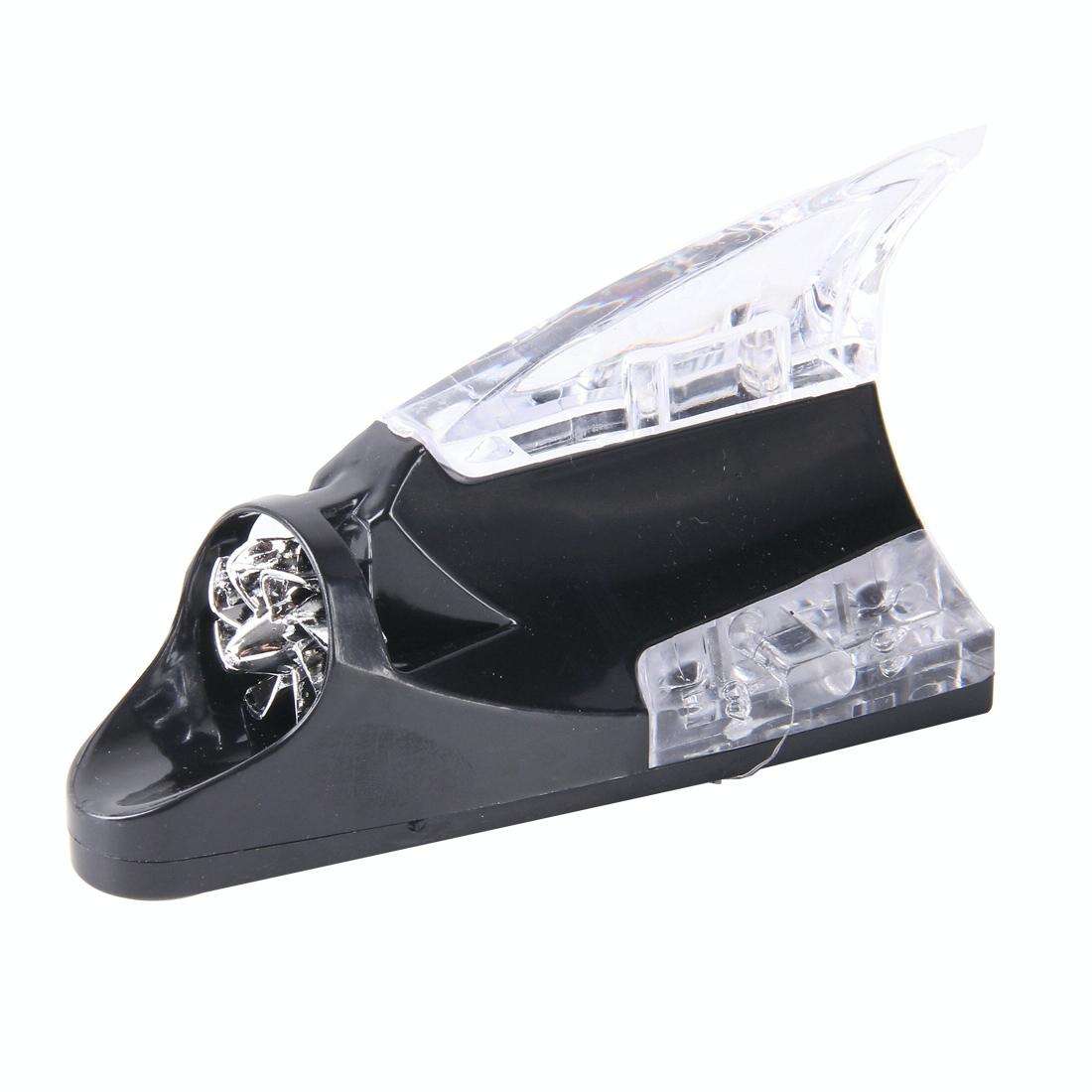 CB-073 Colorful Warning Light Wind Power Shark Fin Antenna Car Decoration(Black)