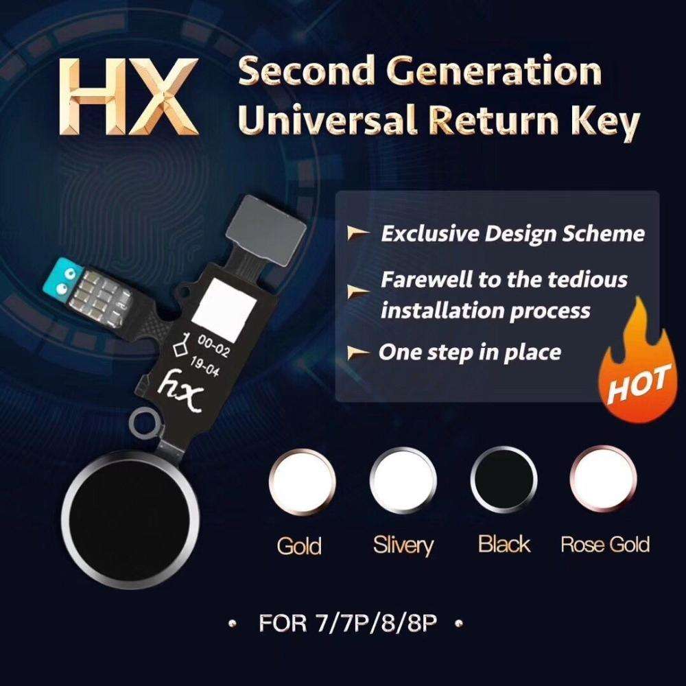 New Design Home Button (2 nd ) with Flex Cable for iPhone 8 Plus / 7 Plus / 8 / 7(Silver)