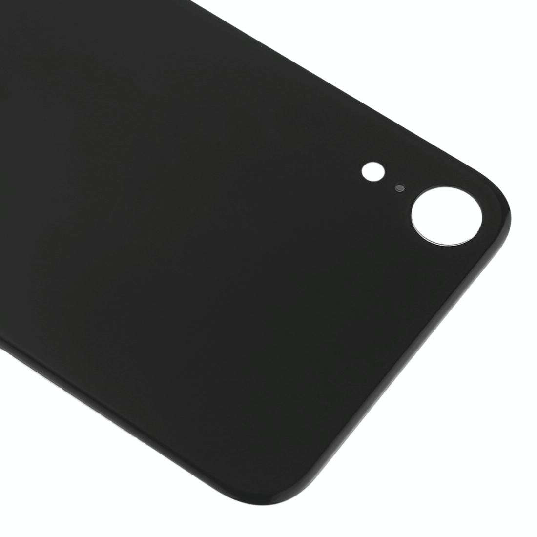 Easy Replacement Big Camera Hole Glass Back Battery Cover with Adhesive for iPhone XR(Black)